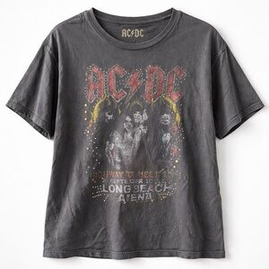 Lucky Brand AC/DC Graphic Band Tee Vintage Wash Rock T-Shirt